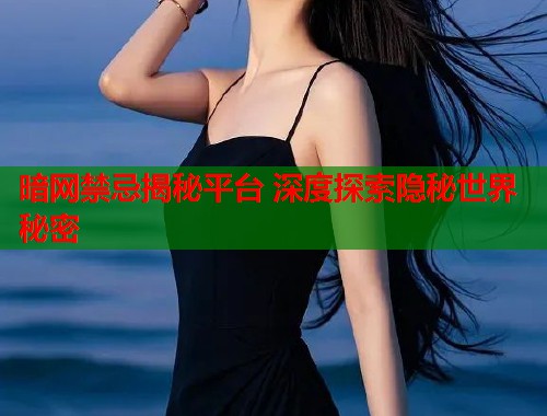 暗网禁忌揭秘平台 深度探索隐秘世界秘密