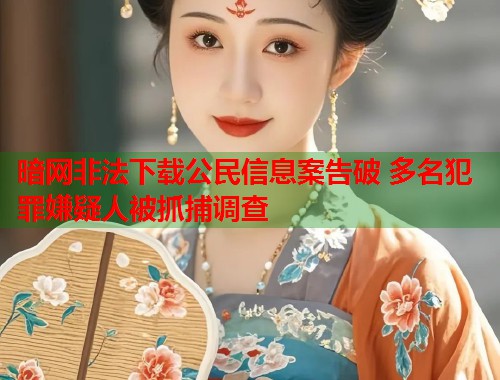 暗网非法下载公民信息案告破 多名犯罪嫌疑人被抓捕调查
